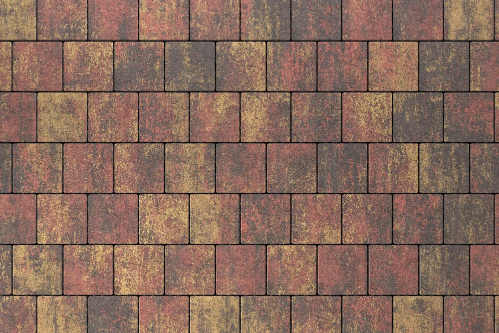 Тротуарная плитка Квадрат 15х15 Закат Stellard 80 мм