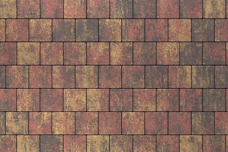 Тротуарная плитка Квадрат 15х15 Закат Stellard 80 мм