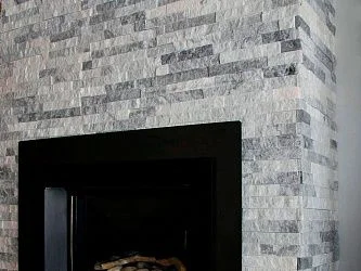 3D панель из натурального камня Кварцит Бело-серый Неоклассик Pharaon