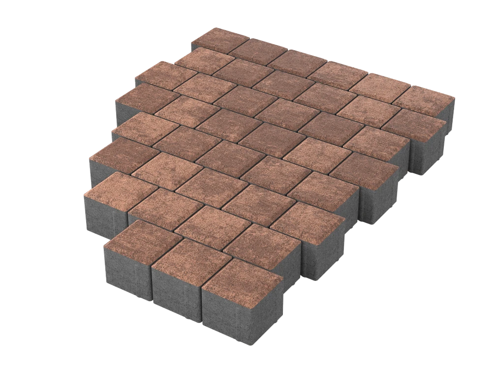 Тротуарная плитка Квадрат 10х10 Мокко Stellard 60 мм