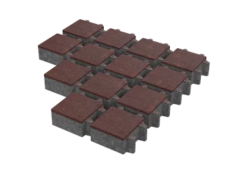 Тротуарная плитка Эко-квадрат Бордовый Stellard 80 мм