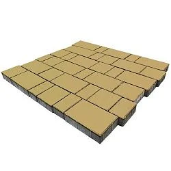 Тротуарная плитка Бельпассо Песочный Гладкая SteinRus 60 мм