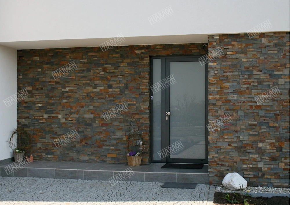 3D панель из натурального камня Сланец Мультиколор Модерн Pharaon