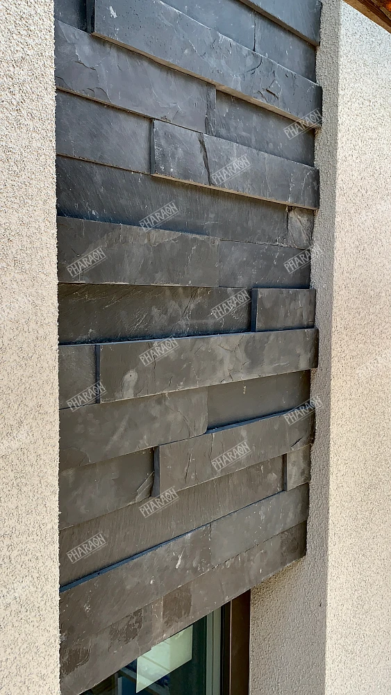 Плитка Сланец черный (нарезка) 70х300 Pharaon