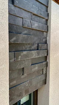 Плитка Сланец черный (нарезка) 70х300 Pharaon