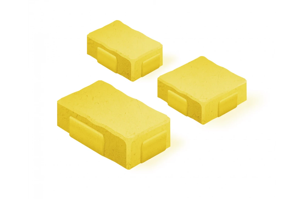 Тротуарная плитка Старый Город 2СГ5Ф Нобетек Желтая 50 мм