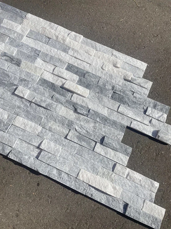 3D панель из натурального камня Кварцит Бело-серый Неоклассик Pharaon