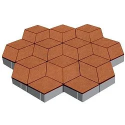 Тротуарная плитка Полярная звезда Оранжевый Гладкая SteinRus 60 мм