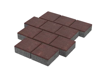 Тротуарная плитка Квадрат 20х20 Бордовый Stellard 60 мм