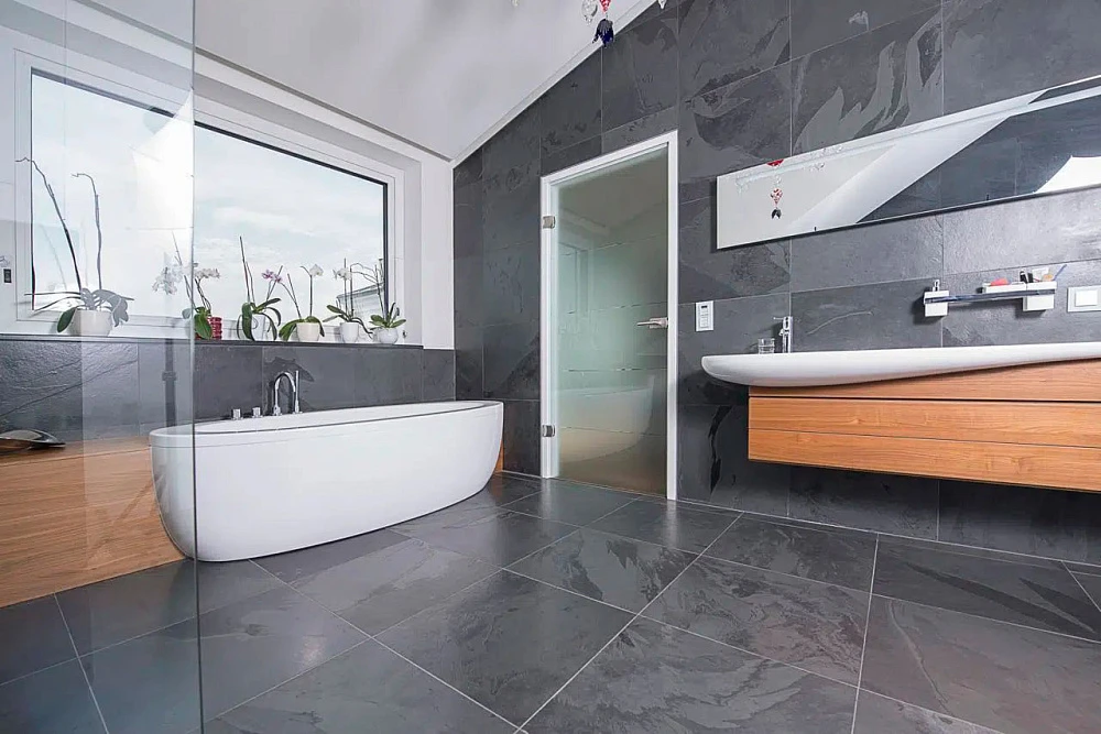 Плитка Черный сланец (натуральный скол) 600х300 Pharaon