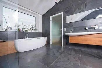 Плитка Черный сланец (натуральный скол) 600х600 Pharaon