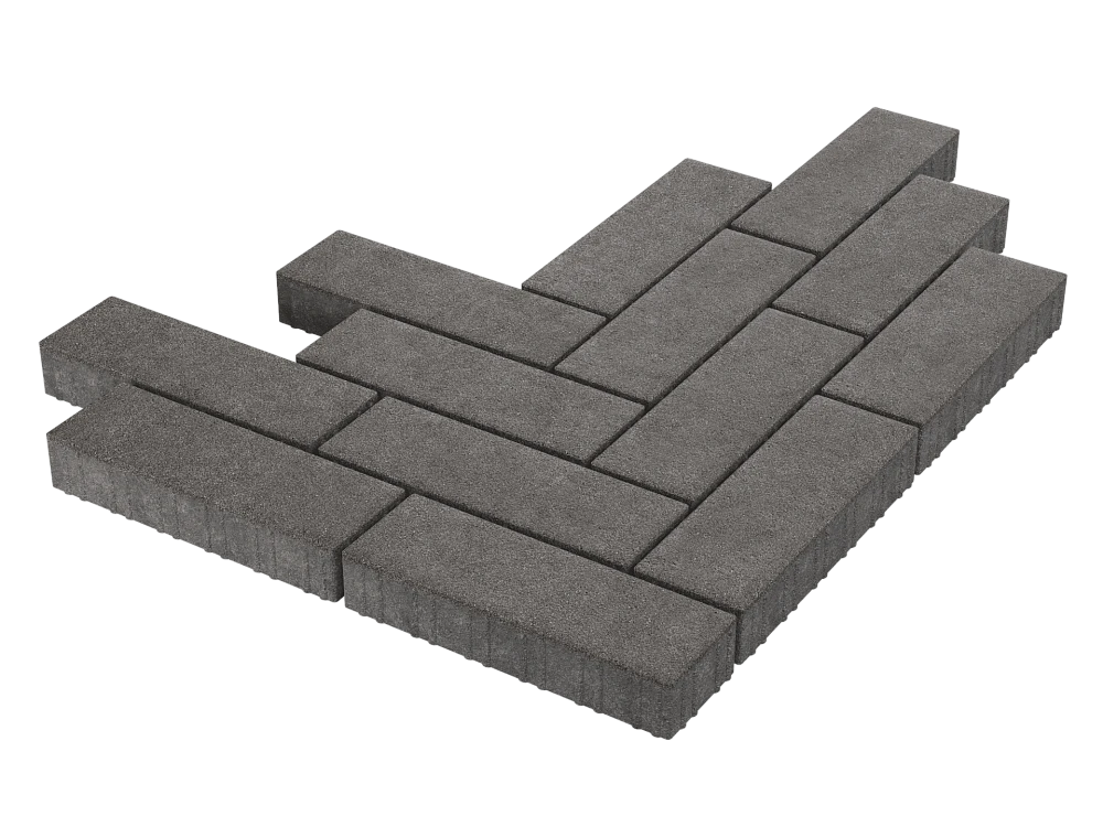 Тротуарная плитка Паркет Серый Stellard 80 мм