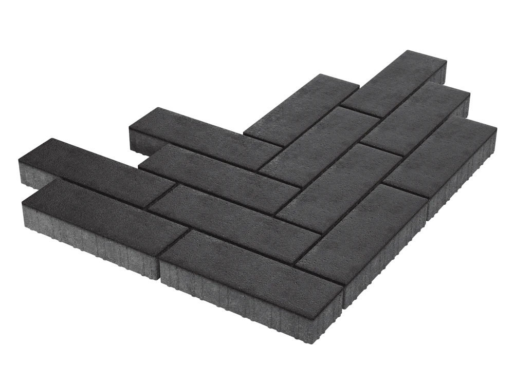Тротуарная плитка Паркет Черный Stellard 80 мм