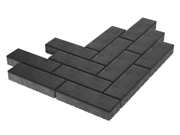 Тротуарная плитка Паркет Черный Stellard 80 мм