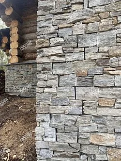 3D панель из натурального камня Кварцит Серо-зелёный Грубый камень Pharaon