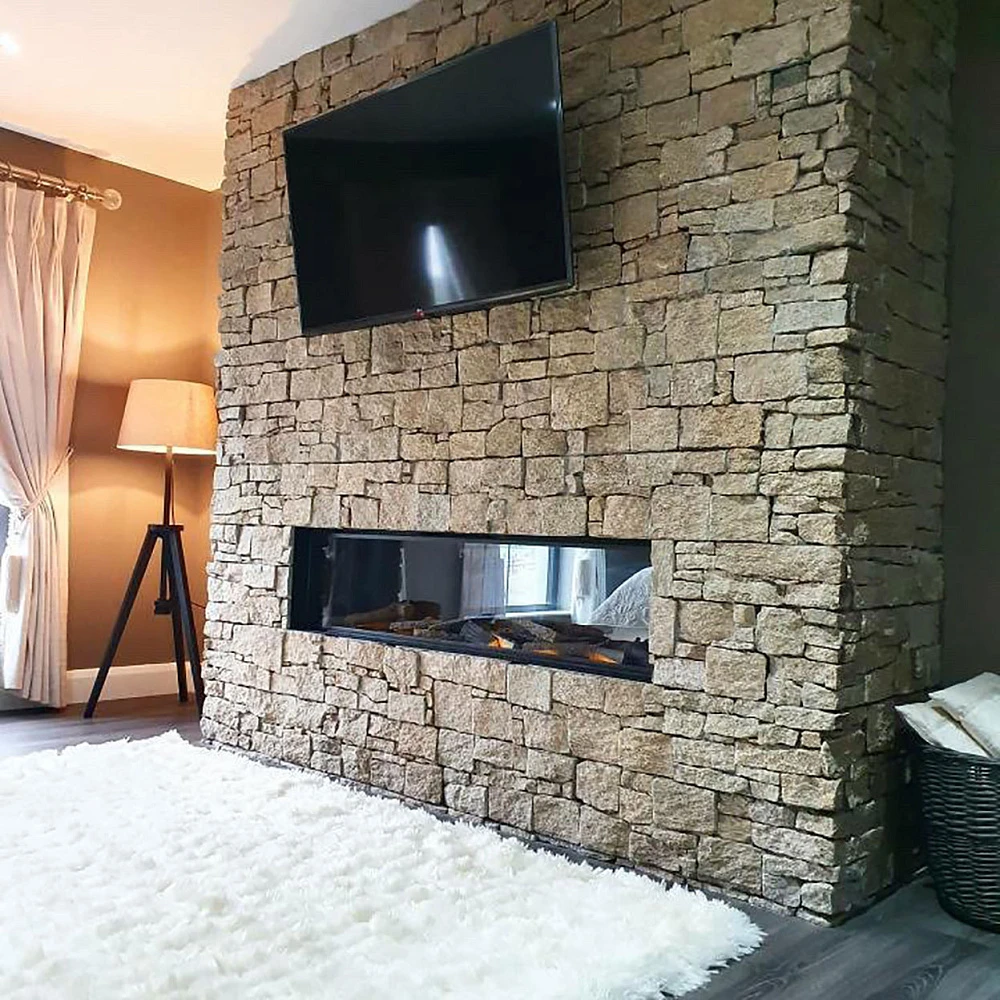 3D панель из натурального камня Кварцит Серо-коричневый Грубый камень Pharaon