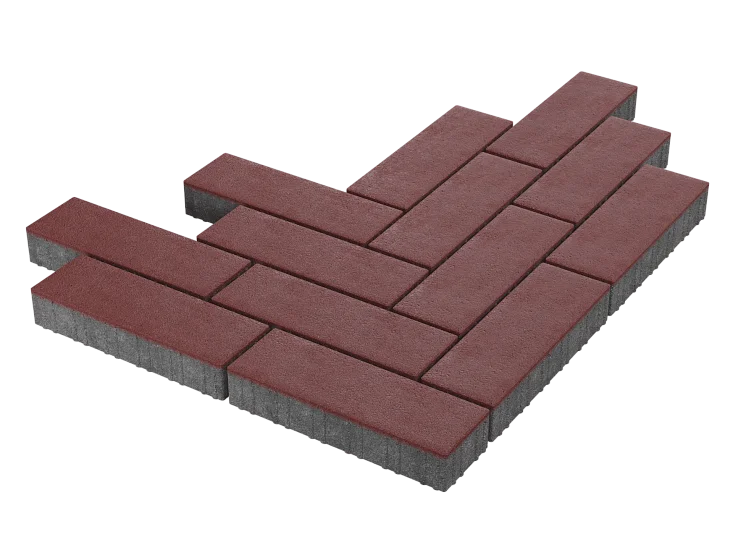 Тротуарная плитка Паркет Красный Stellard 80 мм