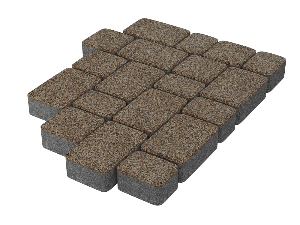 Тротуарная плитка Старый город Красный гранит Stellard 60 мм