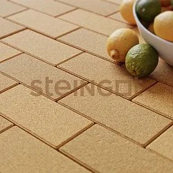 Тротуарная плитка Прямоугольник 200*100 Желтый (верхний прокрас, минифаска) Steingot 60 мм