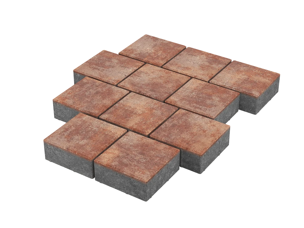 Тротуарная плитка Квадрат 20х20 Санрайз Stellard 60 мм