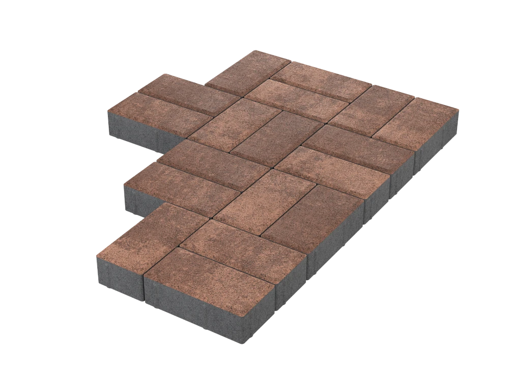 Тротуарная плитка Брусчатка Мокко Stellard 80 мм