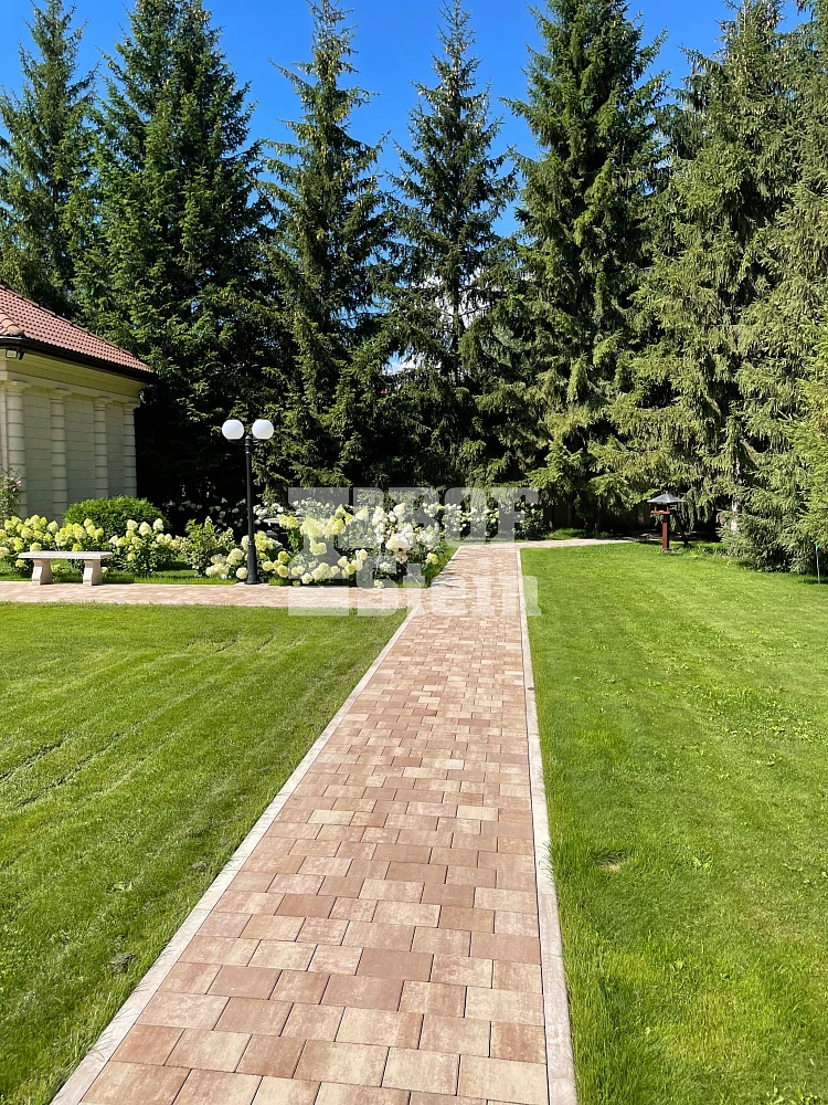 Укладка тротуарной плитки от Steingot в цвете Травертин