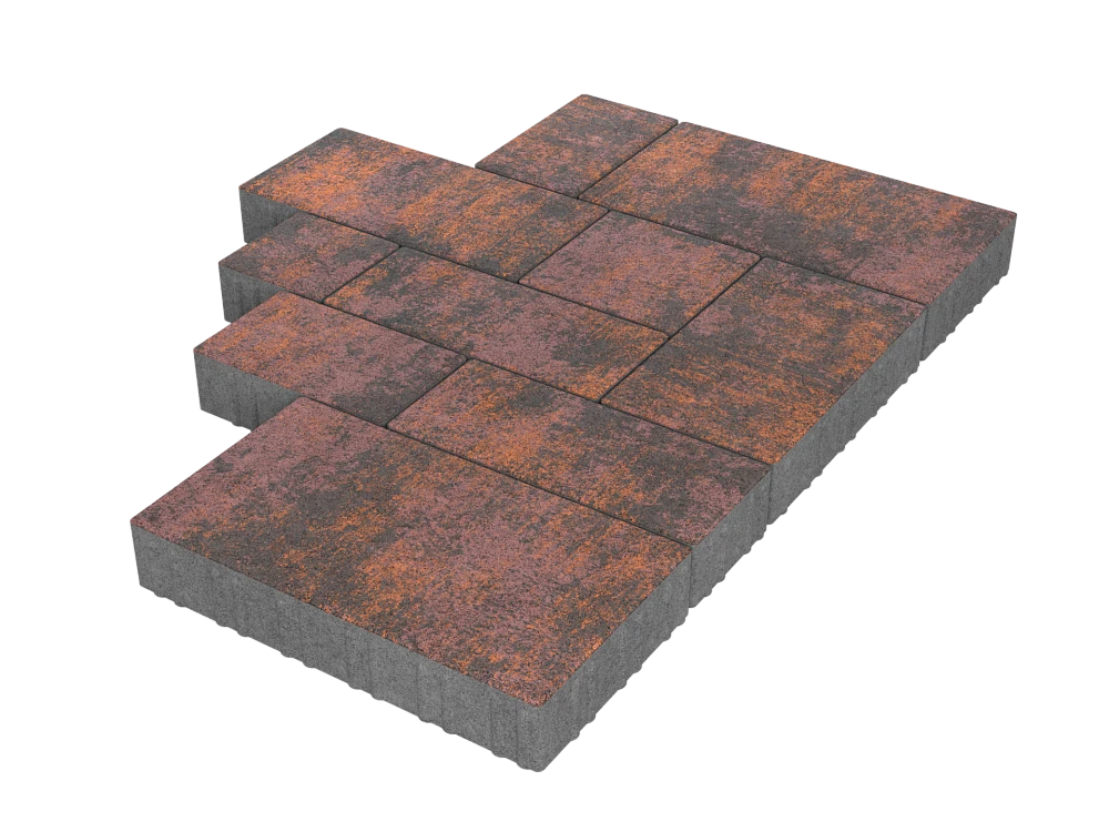 Тротуарная плитка Микс Сити Браун Stellard 60 мм