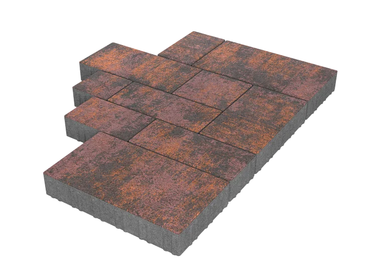 Тротуарная плитка Микс Сити Браун Stellard 60 мм