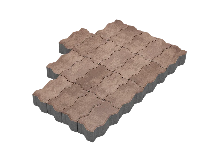 Тротуарная плитка Волна Мокко Stellard 60 мм
