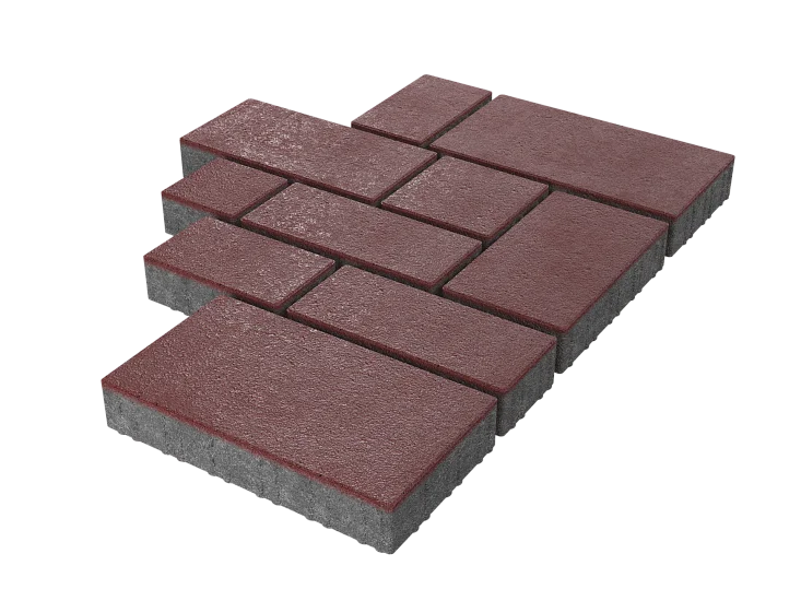 Тротуарная плитка Микс Сити Красный Stellard 60 мм