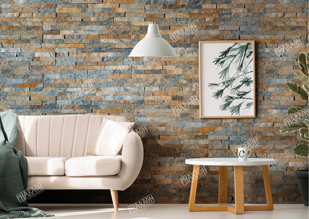 3D панель из натурального камня Кварцит Мультиколор Классик Pharaon