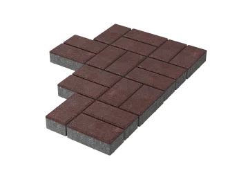 Тротуарная плитка Брусчатка Бордовая Stellard 40 мм