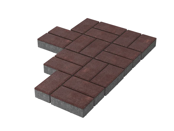 Тротуарная плитка Брусчатка Бордовая Stellard 80 мм