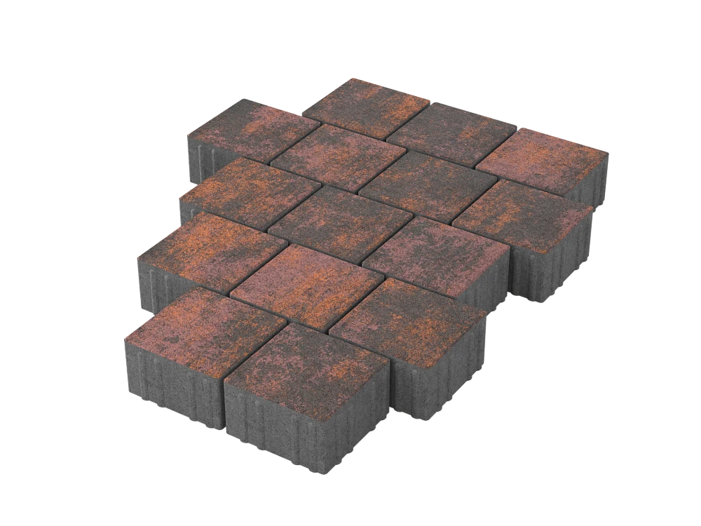 Тротуарная плитка Квадрат 15х15 Браун Stellard 80 мм