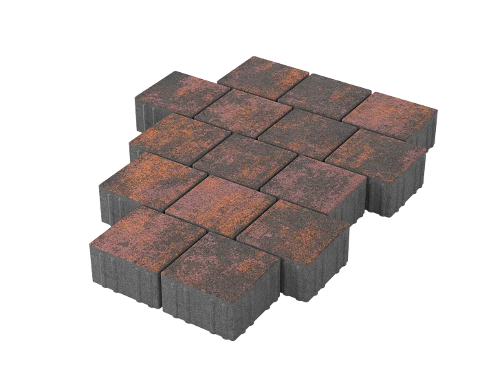 Тротуарная плитка Квадрат 15х15 Браун Stellard 80 мм