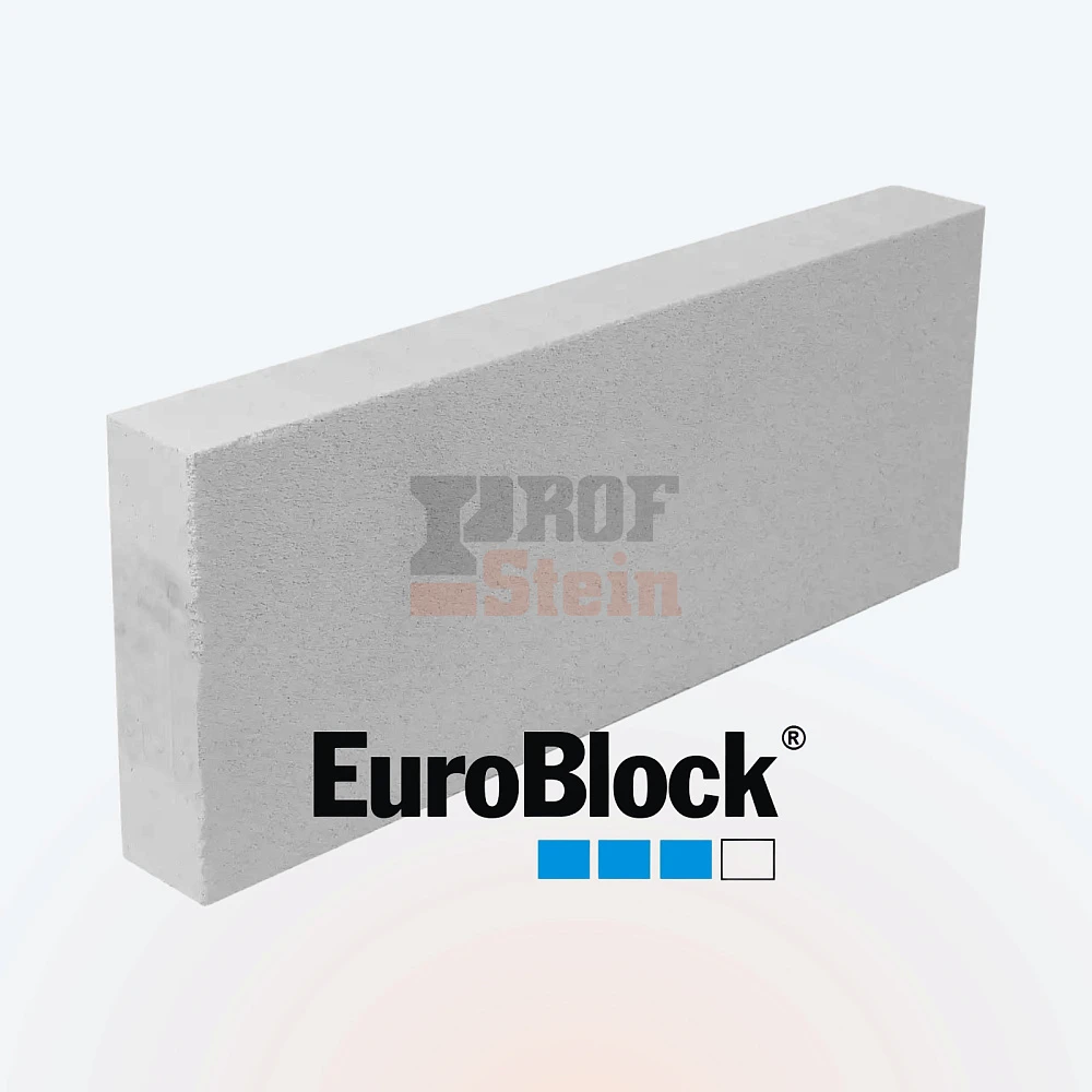 Блок газобетонный перегородочный 600х300х100 D600 В3,5 EuroBlock Воронеж