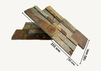 3D панель из натурального камня Сланец Мультиколор Модерн Pharaon