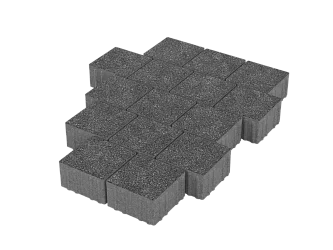 Тротуарная плитка Квадрат 15х15 Черный агат Stellard 80 мм