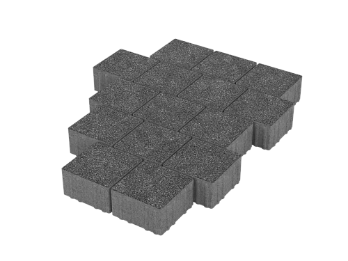 Тротуарная плитка Квадрат 15х15 Черный агат Stellard 80 мм