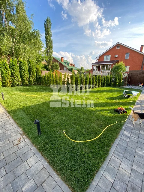 Демонтаж / укладка брусчатки, устройство дренажа и озеленение участка