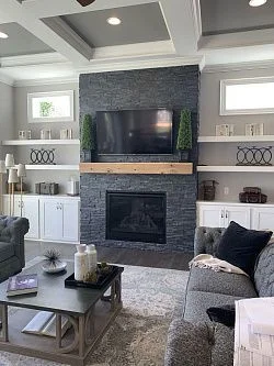 3D панель из натурального камня Сланец Чёрный Классик Pharaon