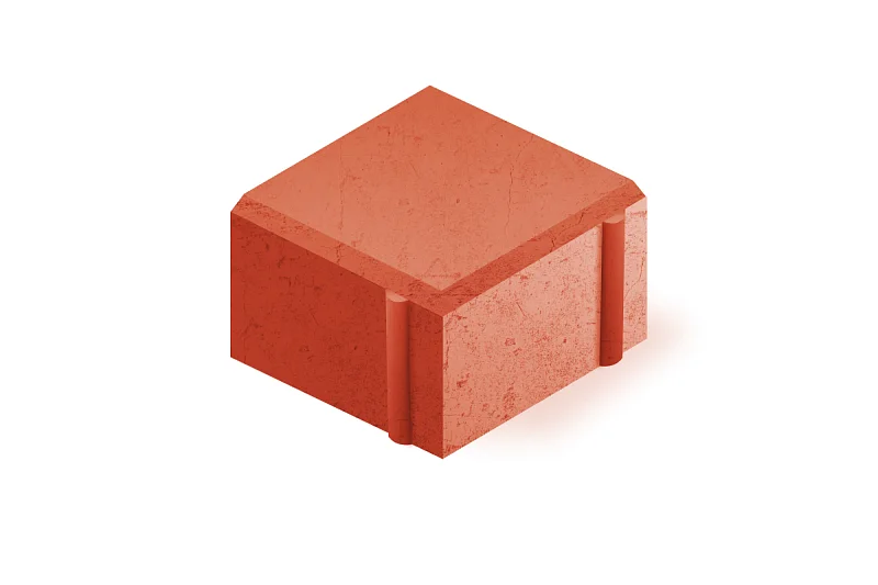 Тротуарная плитка Квадрат Нобетек 4К6Ф Красная 60 мм