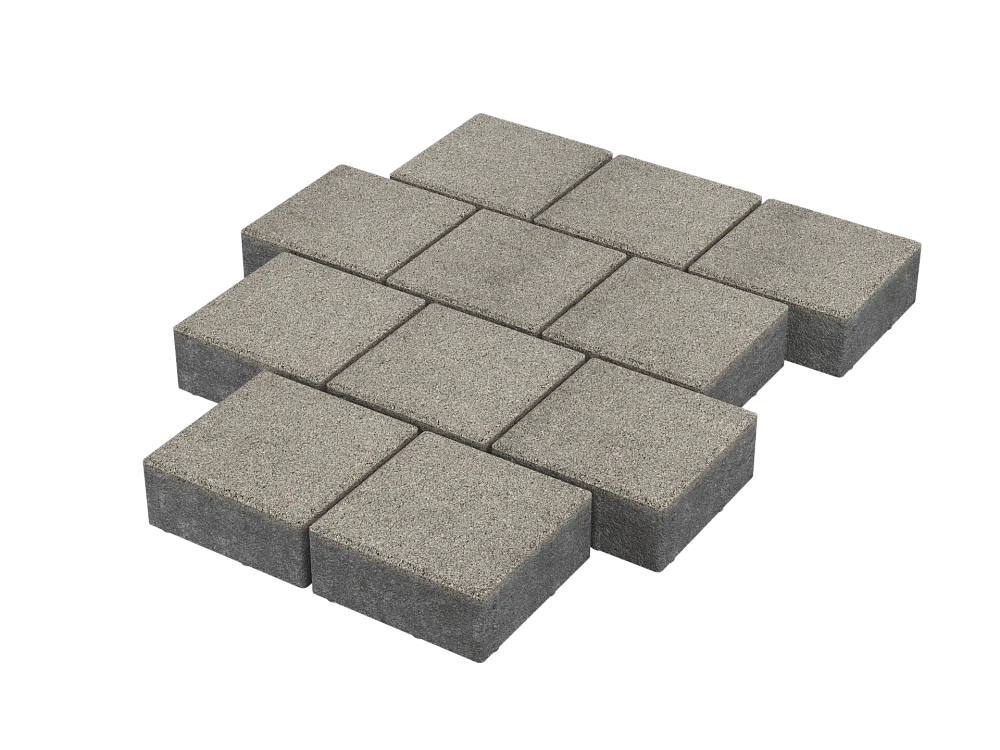 Тротуарная плитка Квадрат 20х20 Белый мрамор Stellard 60 мм