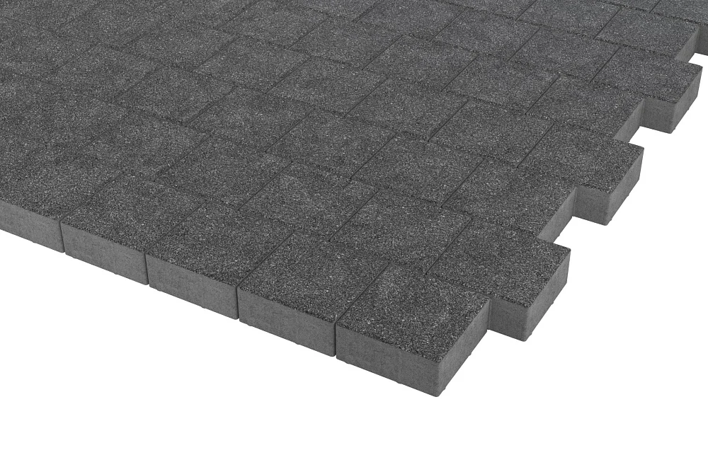 Тротуарная плитка Квадрат 20х20 Черный агат Stellard 60 мм