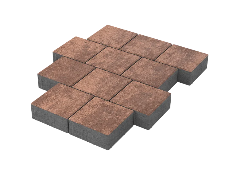 Тротуарная плитка Квадрат 20х20 Мокко Stellard 60 мм