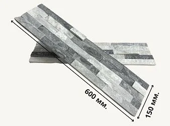 3D панель из натурального камня Кварцит Бело-серый Классик Pharaon