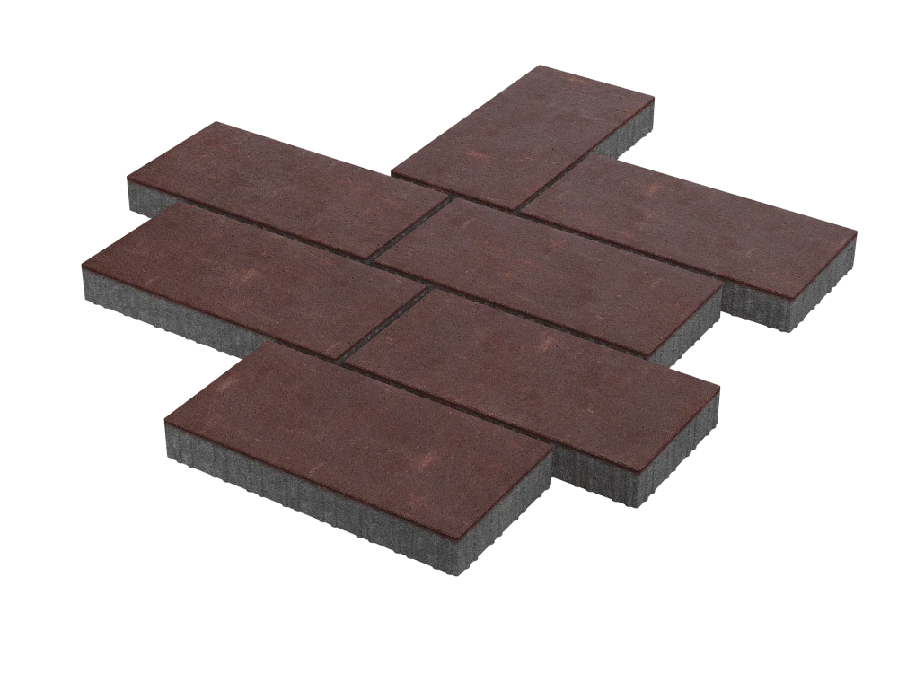Тротуарная плитка Патио Бордовый Stellard 80 мм