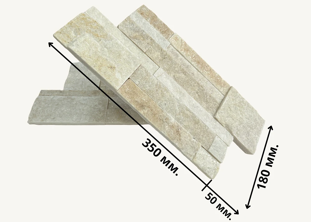 3D панель из натурального камня Кварцит Бежевый Модерн Pharaon