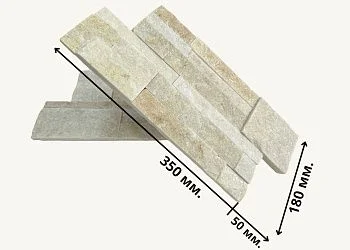 3D панель из натурального камня Кварцит Бежевый Модерн Pharaon