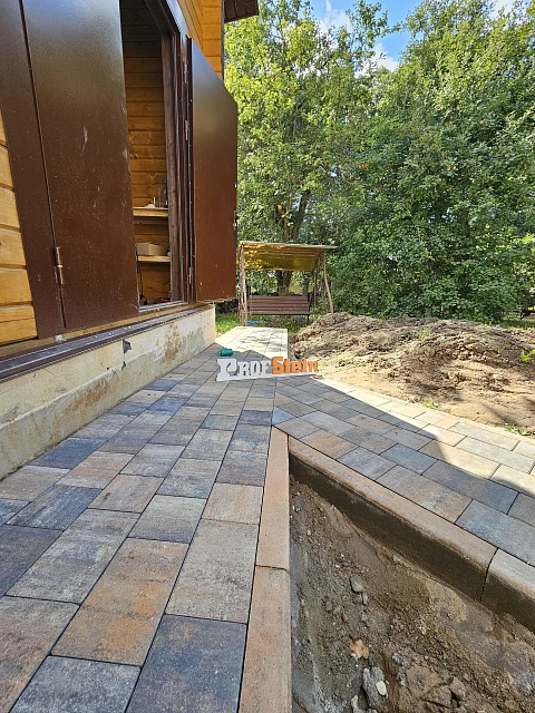 Укладка брусчатки Steingot с подготовкой бетонного основания